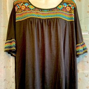 3X 22/24 Tempted Hearts Knit Print Shirt Top Blouse